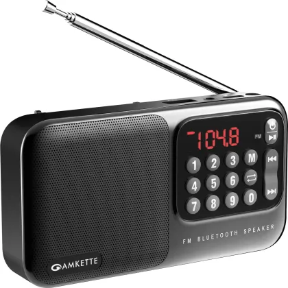 Amkette Pocket Mate FM Radio with Bluetooth Speaker
