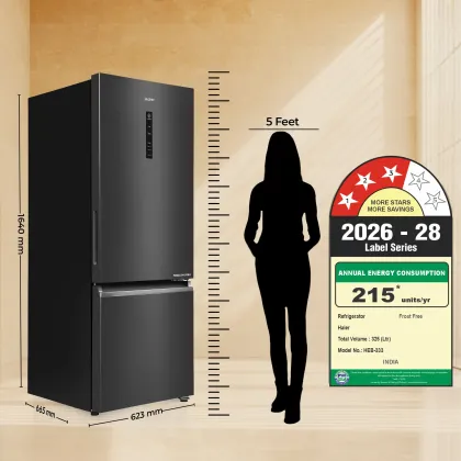 Haier HEB-333GBA-P 325 L 3 Star Double Door Refrigerator