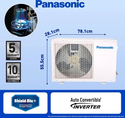 Panasonic CS/CU-NU12ZKY5W 1 Ton 5 Star Inverter Split AC