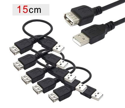 DAHSHA USB 2.0 male to female Adapter Cable for LED, LCD, TV (6-inch) -Pack of 5