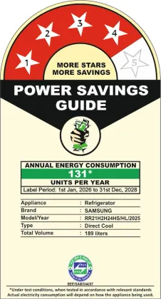 Samsung RR21H2H24HS 189 L 4 Star Single Door Refrigerator
