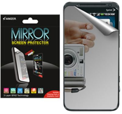 Amzer 91191 Mirror Screen Protector with Cleaning Cloth for HTC EVO 3D