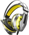 EKSA E800 Wired Over Ear Gaming Headphones with Noise Cancelling Mic, 50mm Drivers & LED Light for PC, Mobile, Tablets, Laptop, PS4, PS5, Xbox One, Nintendo Switch, VR with mic (Yellow)