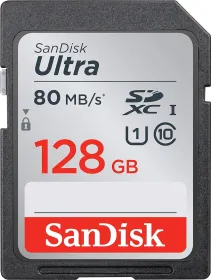 SanDisk Ultra 128 GB SDXC UHS-I Class 10 Memory Card (80 MB/s)