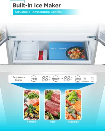 BLACK+DECKER BRF1800GIMW 18 Cu Ft French Door Refrigerator