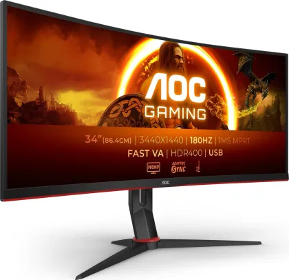 AOC CU34G2XP/BK 34 inch UWQHD Ultrawide Curved Monitor
