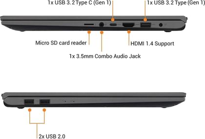 Asus VivoBook 15 X512FL-EJ712TS Laptop (10th Gen Core i7/ 8GB/ 1TB 256GB SSD/ Win10 Home/ 2GB Graph)