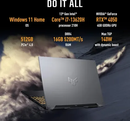 Asus TUF Gaming F16 FX677VU-RL155WS Laptop (13th Gen Core i7/ 16GB/ 512GB SSD/ Win11/ 6GB Graph)