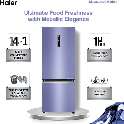 Haier HEB-333SI-P 325 L 3 Star Double Door Refrigerator