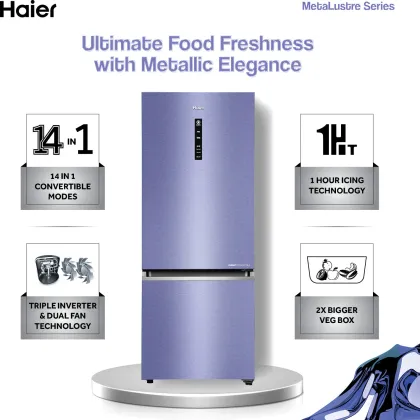 Haier HEB-333SI-P 325 L 3 Star Double Door Refrigerator