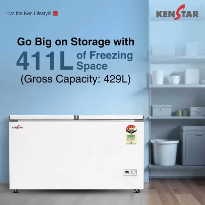Kenstar 400VCF4DDKS26W 429 L Double Door Deep Freezer
