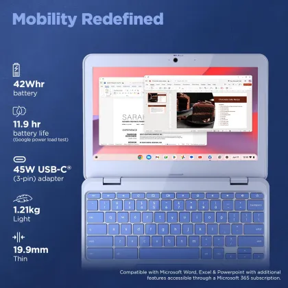 Lenovo Chromebook 82UY0014HA Laptop (Intel Celeron N4500/ 4GB/ 64GB SSD/ Chrome OS)