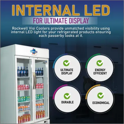 Rockwell RVC950C 739 L Double Glass Door Visi Cooler
