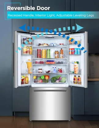 BLACK+DECKER BRF1800GIMS 18 Cu Ft French Door Refrigerator