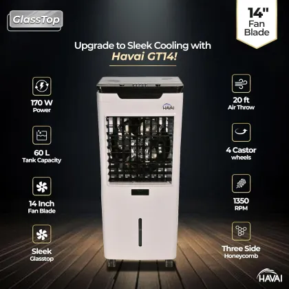Havai Glass Top GT14 60 L Personal Air Cooler