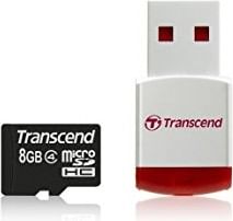 Transcend 8GB Micro SD Memory Card and Card reader