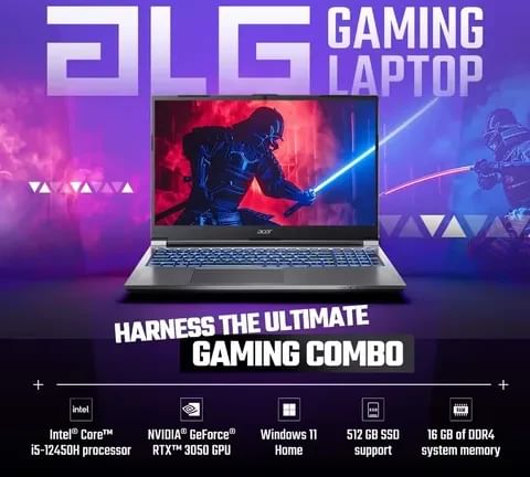Acer Aspire ALG UN.34CSI.00B Gaming Laptop (12th Gen Core i5-12450H / 16GB/ 512GB SSD/ Win11/ 6GB RTX 3050)