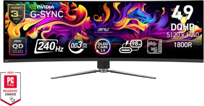 MSI 491CQPX 49 inch Dual QHD QD-OLED Gaming Monitor