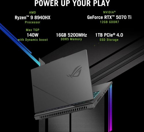 Asus ROG Strix G16 G614PR-RV032WS Gaming Laptop (AMD Ryzen 9 8940HX/ 16GB/ 1TB SSD/ Win11/ 12GB RTX 5070Ti Graph)