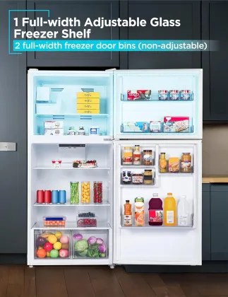 BLACK+DECKER BR2010JIMW 20.1 Cu Ft Double Door Refrigerator