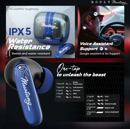 Boult x Mustang Dash True Wireless Earbuds