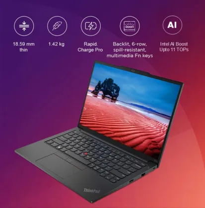 Lenovo ThinkPad E14 Gen 6 21M70098IG Laptop (Intel Core Ultra 7 155H/ 16GB/ 512GB SSD/ DOS)