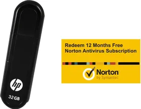HP V100 W 32GB Pendrive with FREE Norton Anti-virus 12 Month Subscription (1 PC 1 Year)
