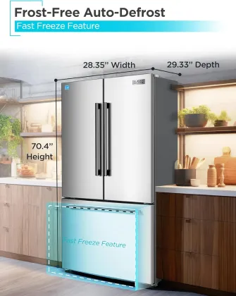 BLACK+DECKER BRF1600GIMS 16 Cu Ft French Door Refrigerator