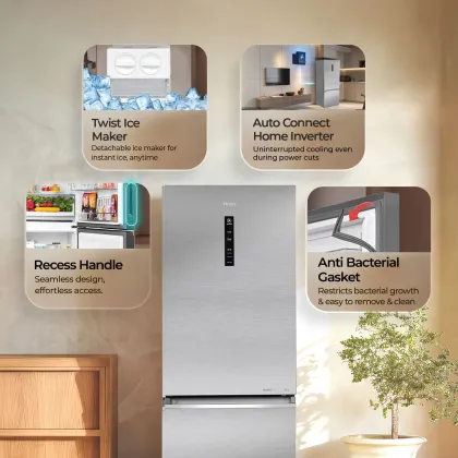 Haier HEB-332DSA-P 325 L 2 Star Double Door Refrigerator