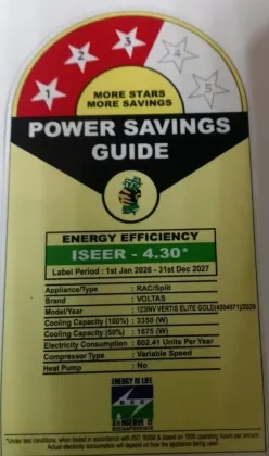 Voltas 123INV Vertis Elite Gold 1 Ton 3 Star 2026 Inverter Split AC