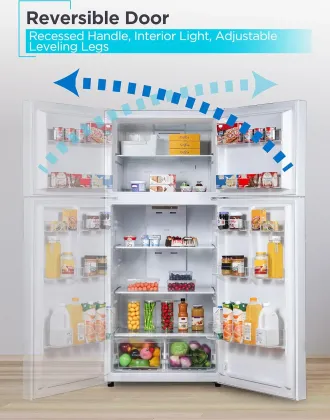 BLACK+DECKER BR1810HIMW 18.1 Cu Ft Double Door Refrigerator