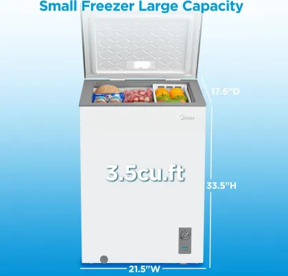 Midea MERC04C4BAWW 3.5 Cu Ft Single Door Chest Freezer