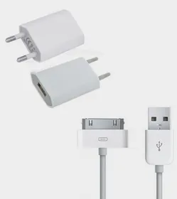 AGS Apple iPhone 4, 4S, 4G Battery Charger (White)