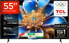 TCL T69D 55 inch Ultra HD 4K Smart QLED TV (55T69D)