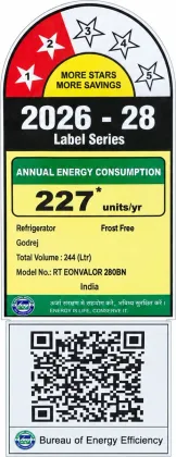 Godrej RT EONVALOR 280BN RCIF LA WN 244 L 2 Star Double Door Refrigerator