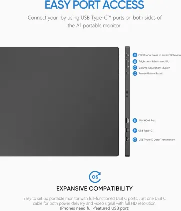 Arzopa A1 15.6 inch Full HD Portable Monitor