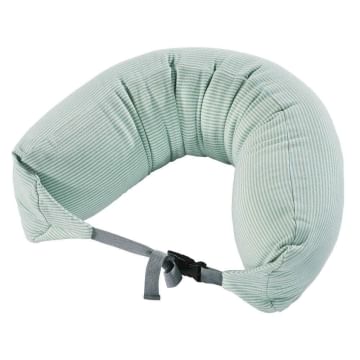 Areo Unisex Nylon PU Muji Fu Well-Fitted Neck Cushion (White with Green Stripe)