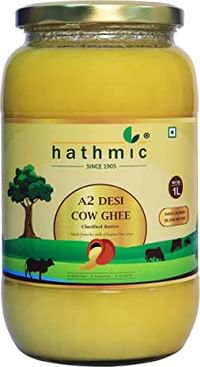 Hathmic Curd Churned Vedic Bilona 100% Pure Grass Fed A2 Desi Cow Ghee 1000 ML