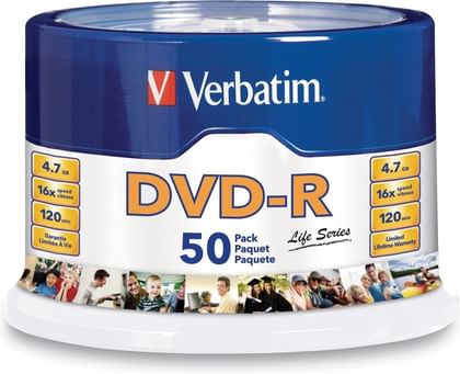 Verbatim DVD Recordable Spindle 4.7GB (Pack of 50)