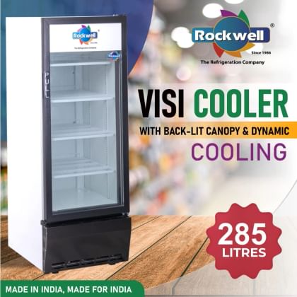 Rockwell RVC300B 285 L Single Glass Door Visi Cooler