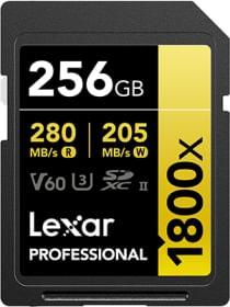 Lexar Professional 1800x GOLD Series SDXC 256GB Class 10 Memory Card