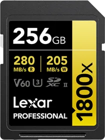 Lexar Professional 1800x Gold Series 256GB  SDXC Class 10 Memory Card