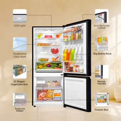 Haier HEB-333GBA-P 325 L 3 Star Double Door Refrigerator