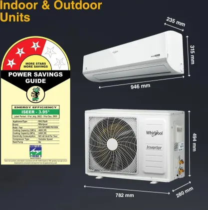 Whirlpool Magicool SAI16P35MCP0 1.5 Ton 3 Star 2024 Inverter Split AC