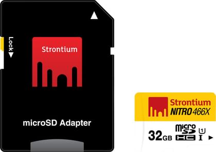 Strontium Memory Card 32GB MicroSDHC UHS-1 Class 10 NITRO 466X Card