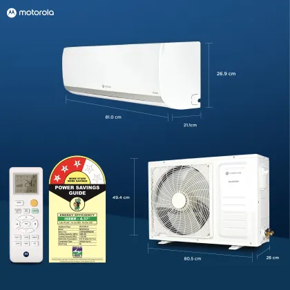 Motorola 103IPG26WMRS 1 Ton 3 Star 2026 Inverter Split AC