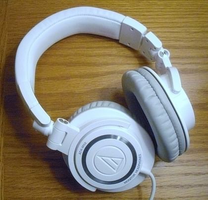 Audio Technica ATH-M50WH Professional Studio Monitor with Coiled Cable Wired Headphones (Over the Head)