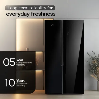 Godrej RS EONVELVET 580C RID GL BK 540 L Side by Side Door Refrigerator