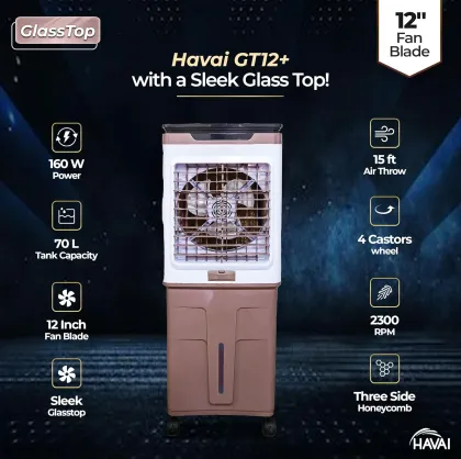 Havai Glass Top GT12 Plus 70 L Personal Air Cooler