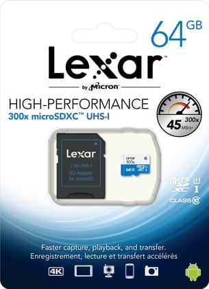 Lexar MicroSDXC 64GB UHS-1 Memory Card Class 10 (300X)
